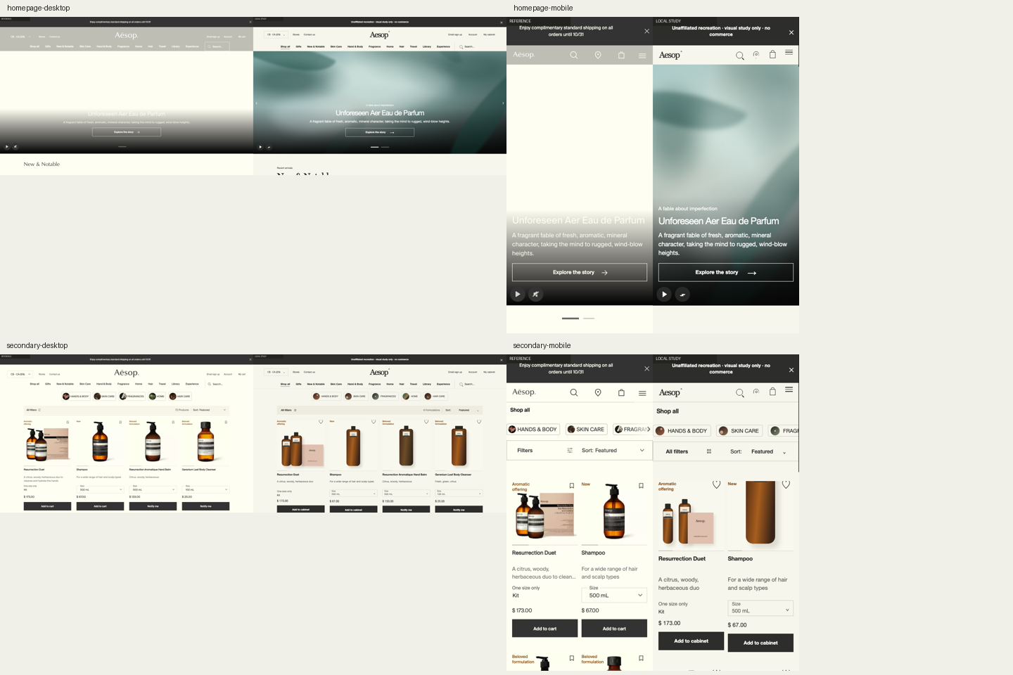 Aesop side-by-side overview