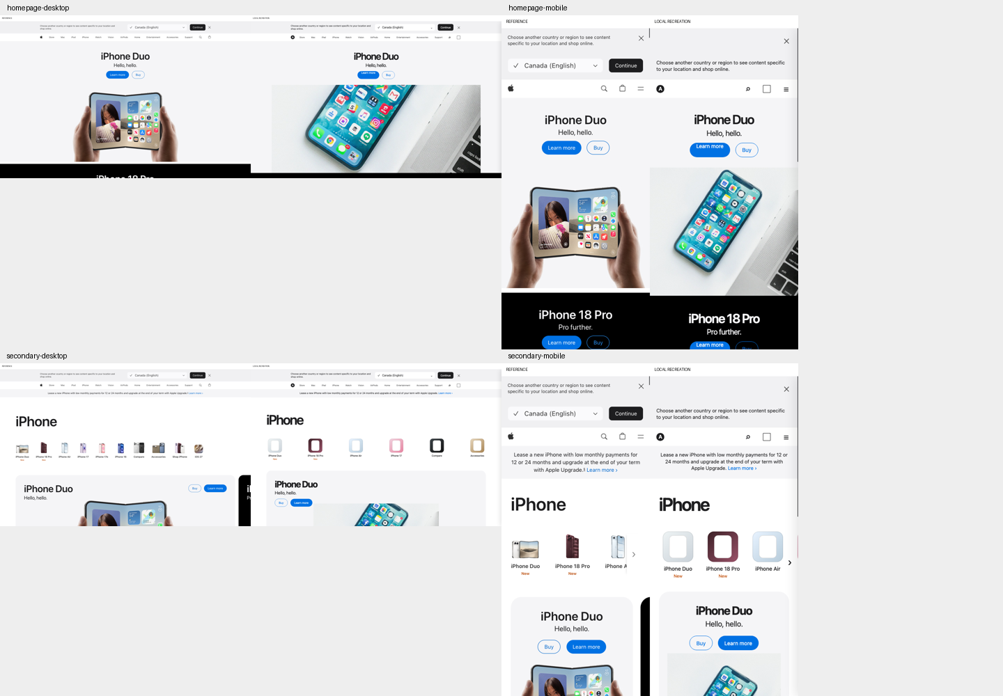Apple side-by-side overview